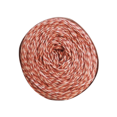 Rolo de corda branco e vermelho torcido em fundo transparente