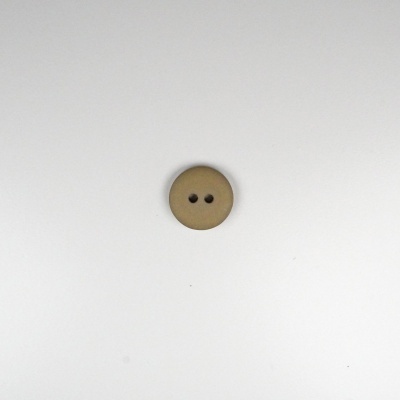 Botão redondo bege claro com dois orifícios