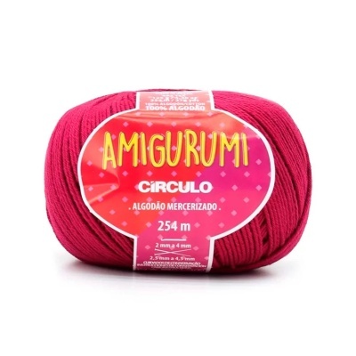 Novelo de fio de algodão mercerizado rosa escuro para amigurumi da Círculo