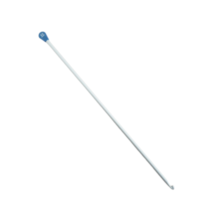 Vareta metálica com ponta espiral e pega azul com número 100