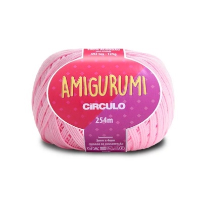 Fio de algodão rosa para amigurumi da marca Círculo