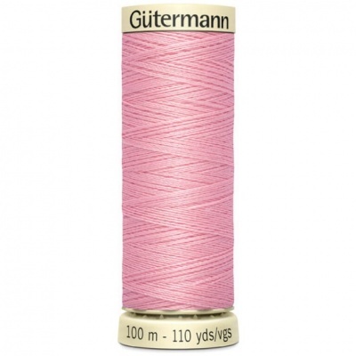 Rolo de linha rosa Gütermann com 100 metros de comprimento
