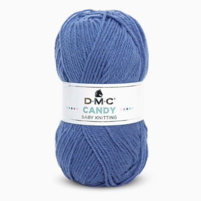 Novelo de lã azul D.M.C Candy para tricô de bebé