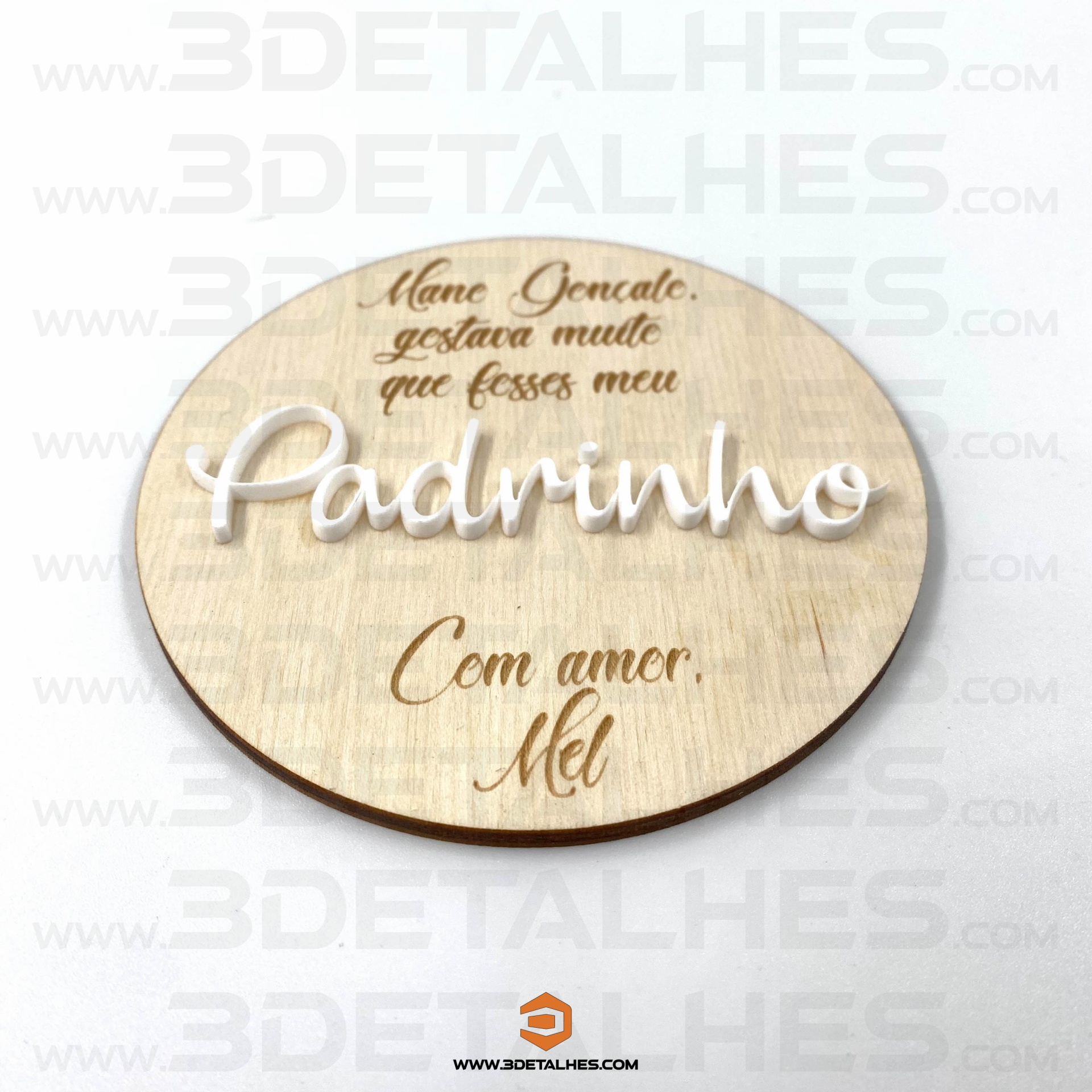 Convite Padrinhos - Contraplacado