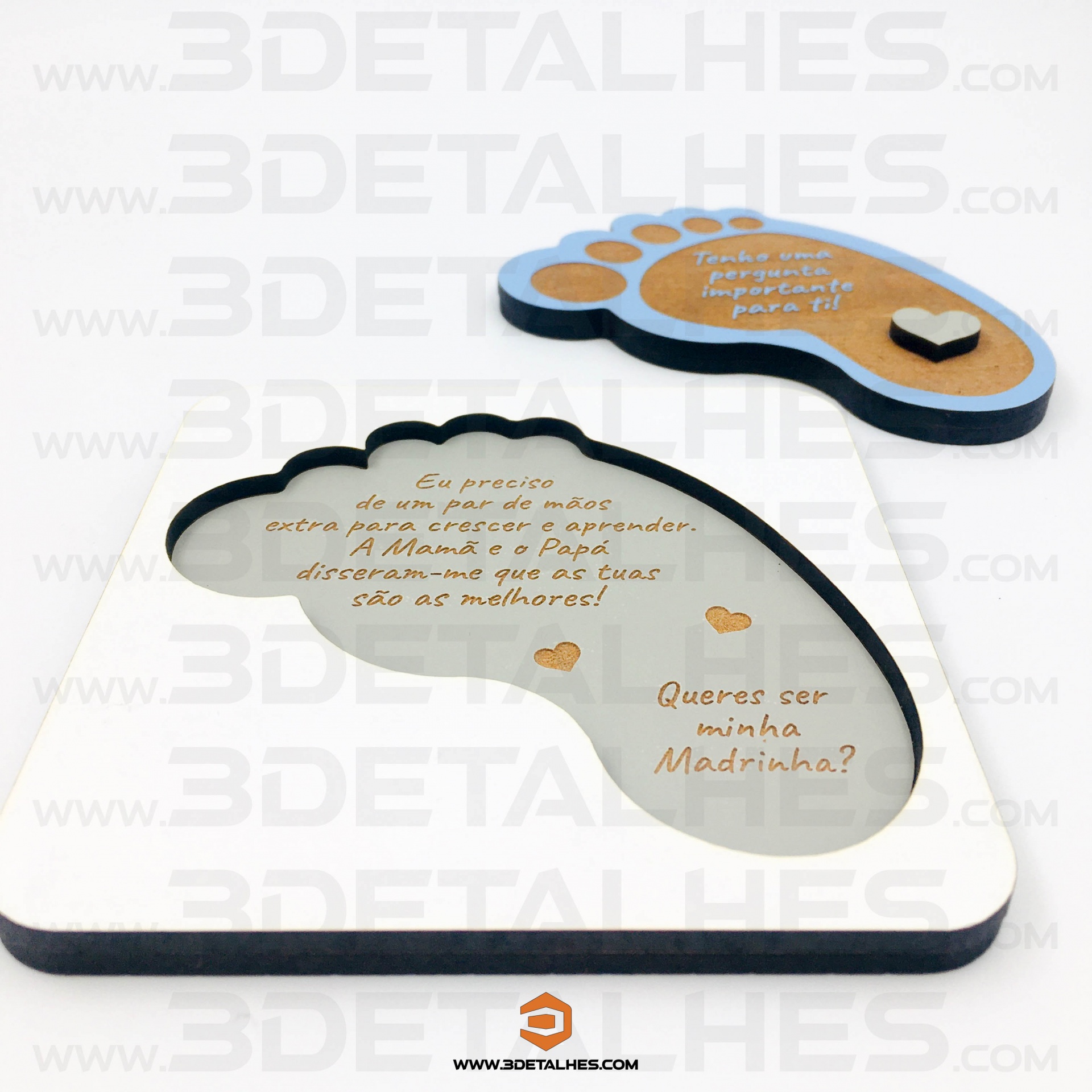 Convite Padrinhos - Pé de Bebé