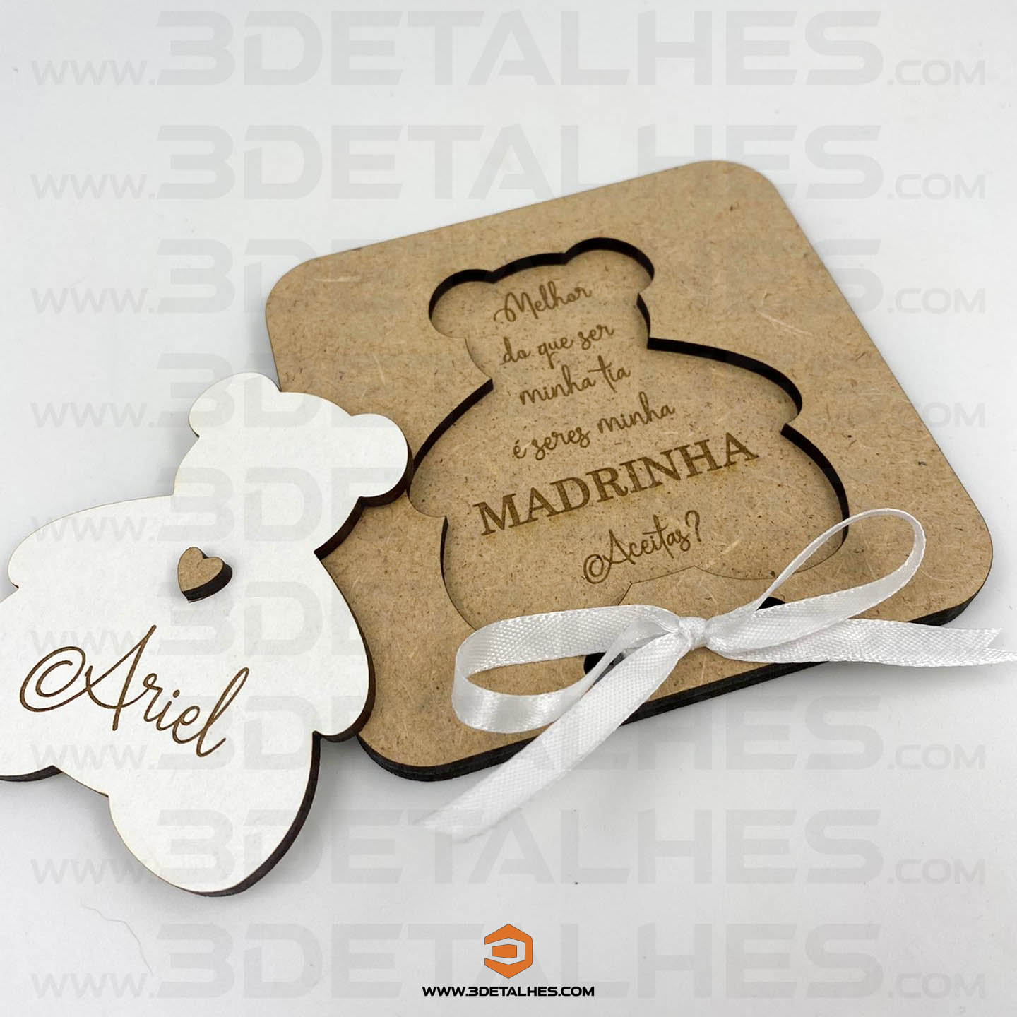 Convite Padrinhos - Ursinho