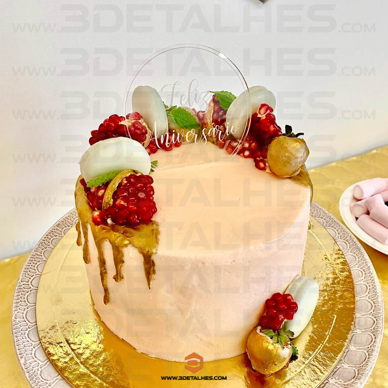 Topo de Bolo em Acrilico