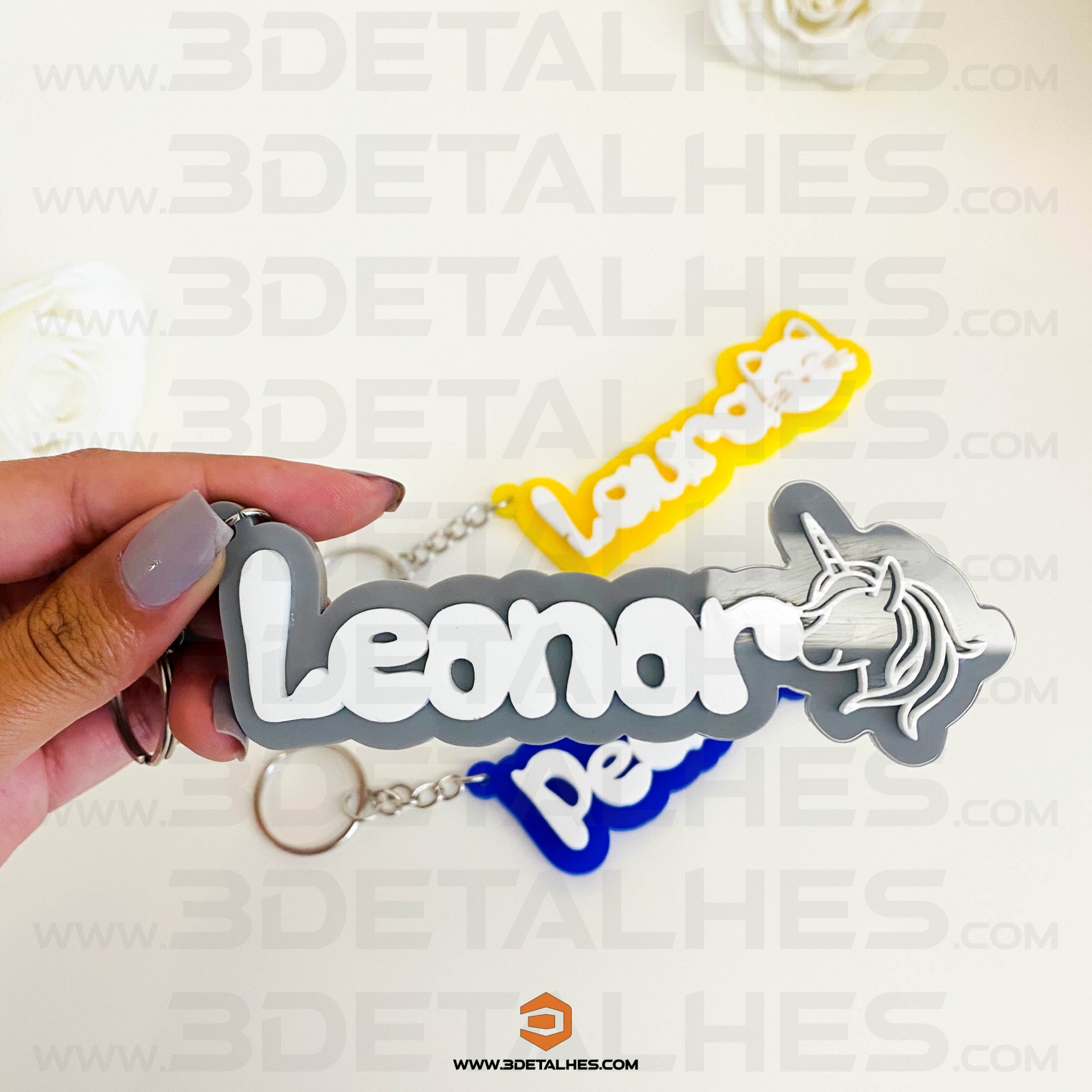 Porta Chave com nome em 3D