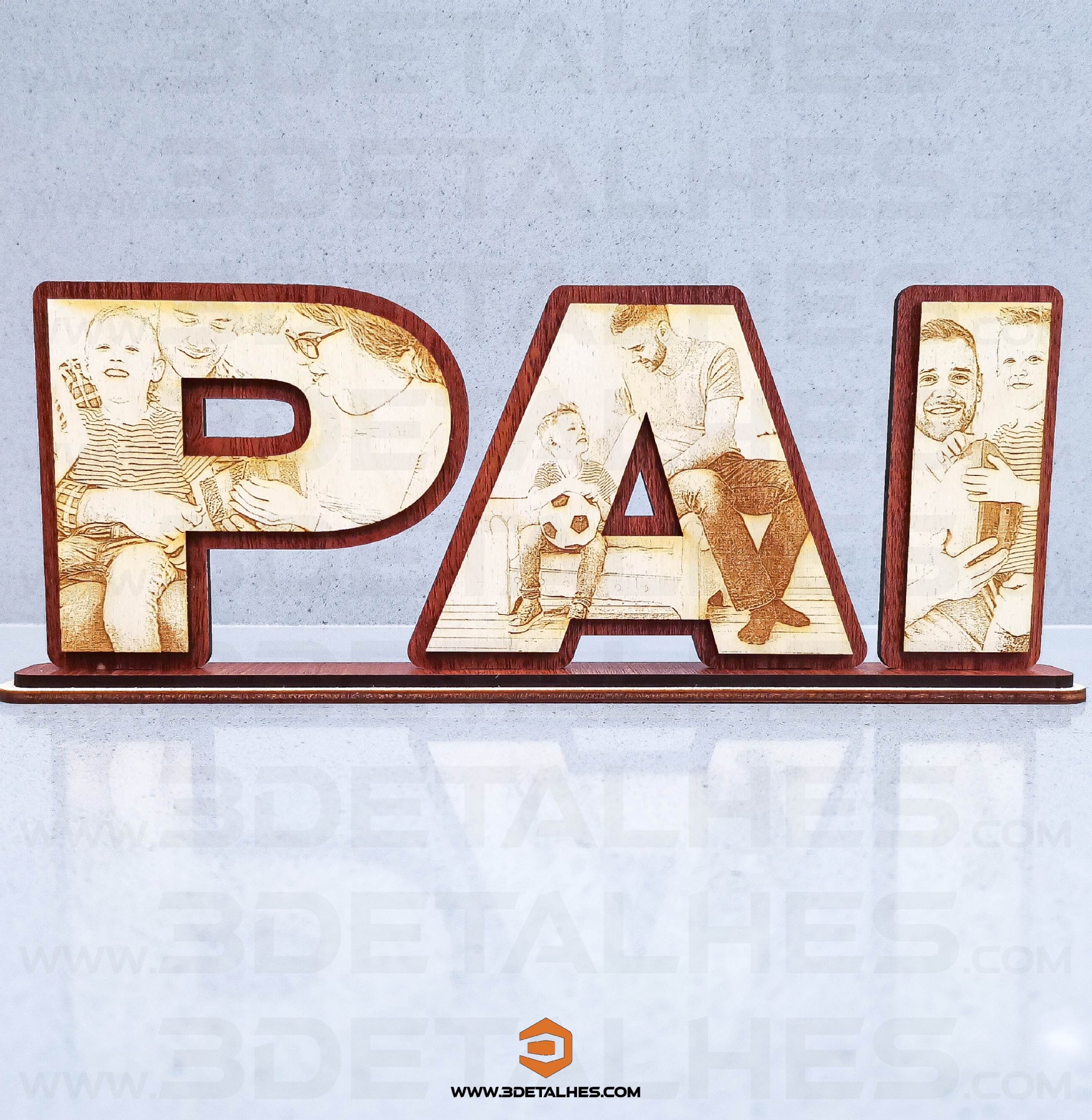 Peça PAI com Fotografias Gravadas