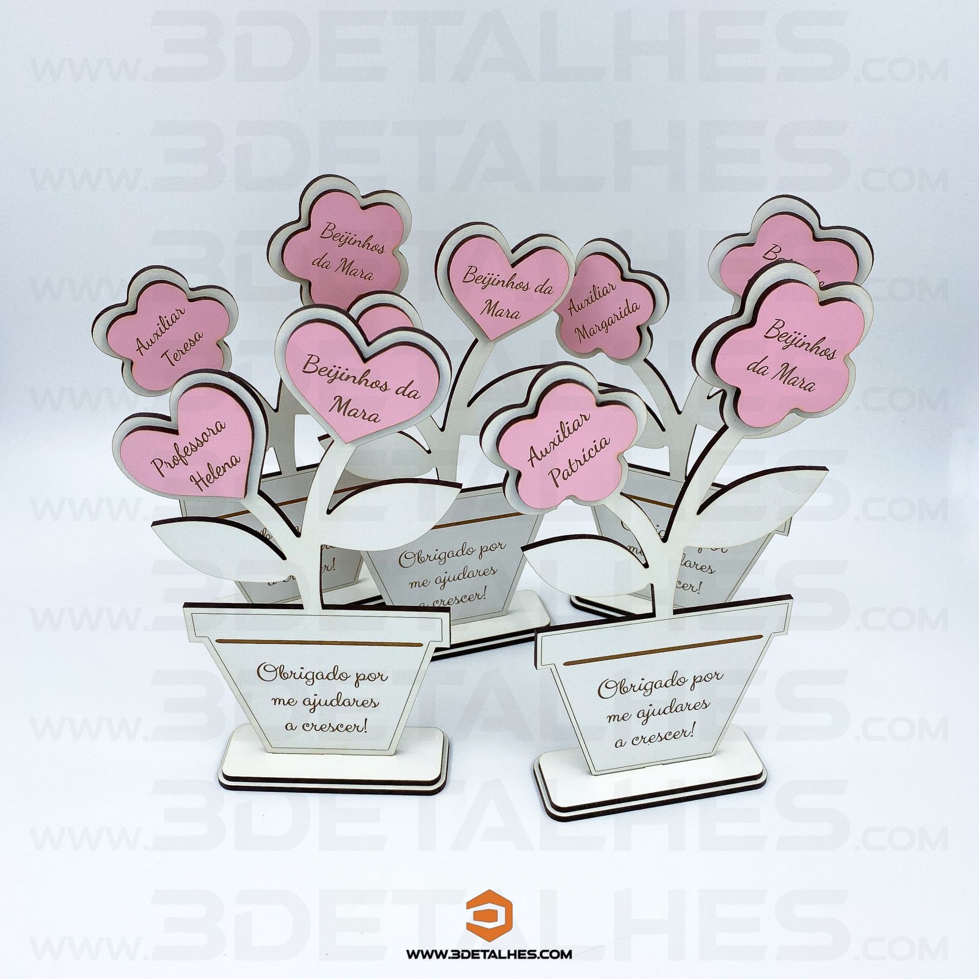 Lembrança Vaso com Flores/Corações