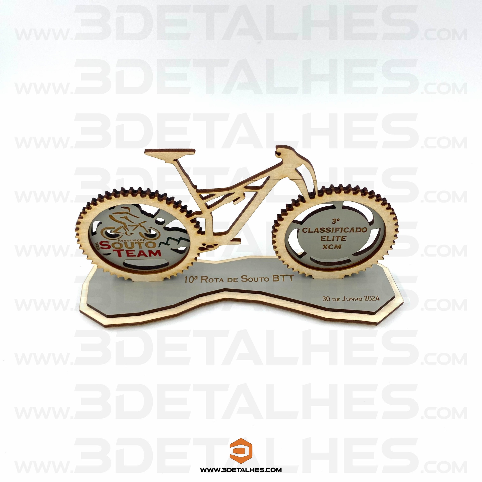 Troféu BTT - Contraplacado e Cinza