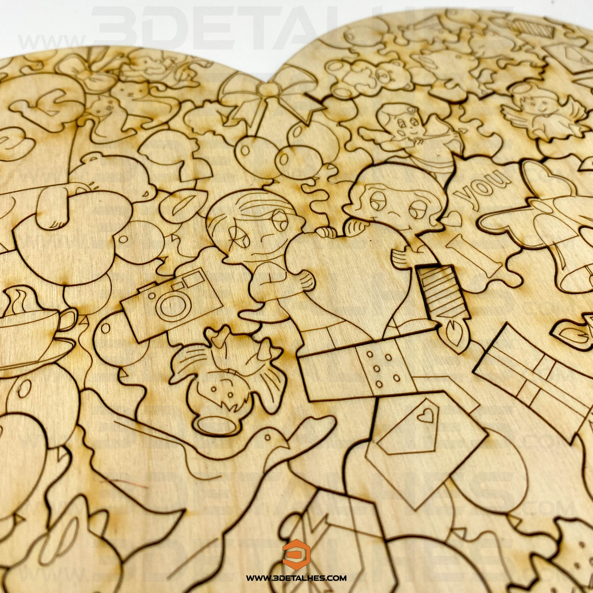 Puzzle Coração - 105 peças