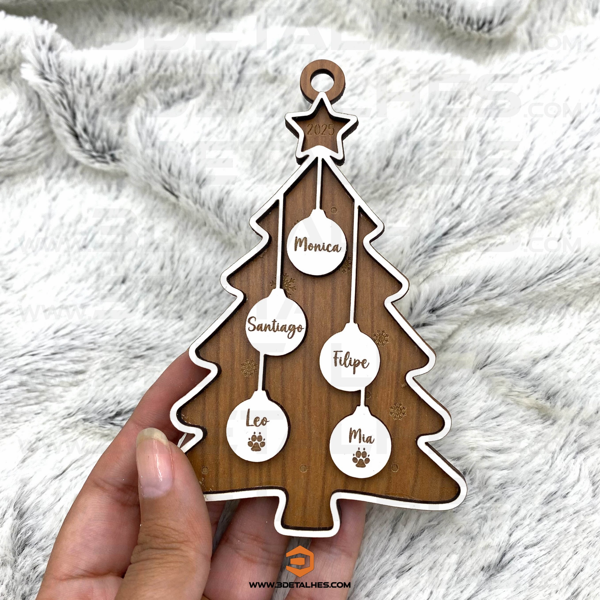 Pendente - Árvore de Natal com Nomes