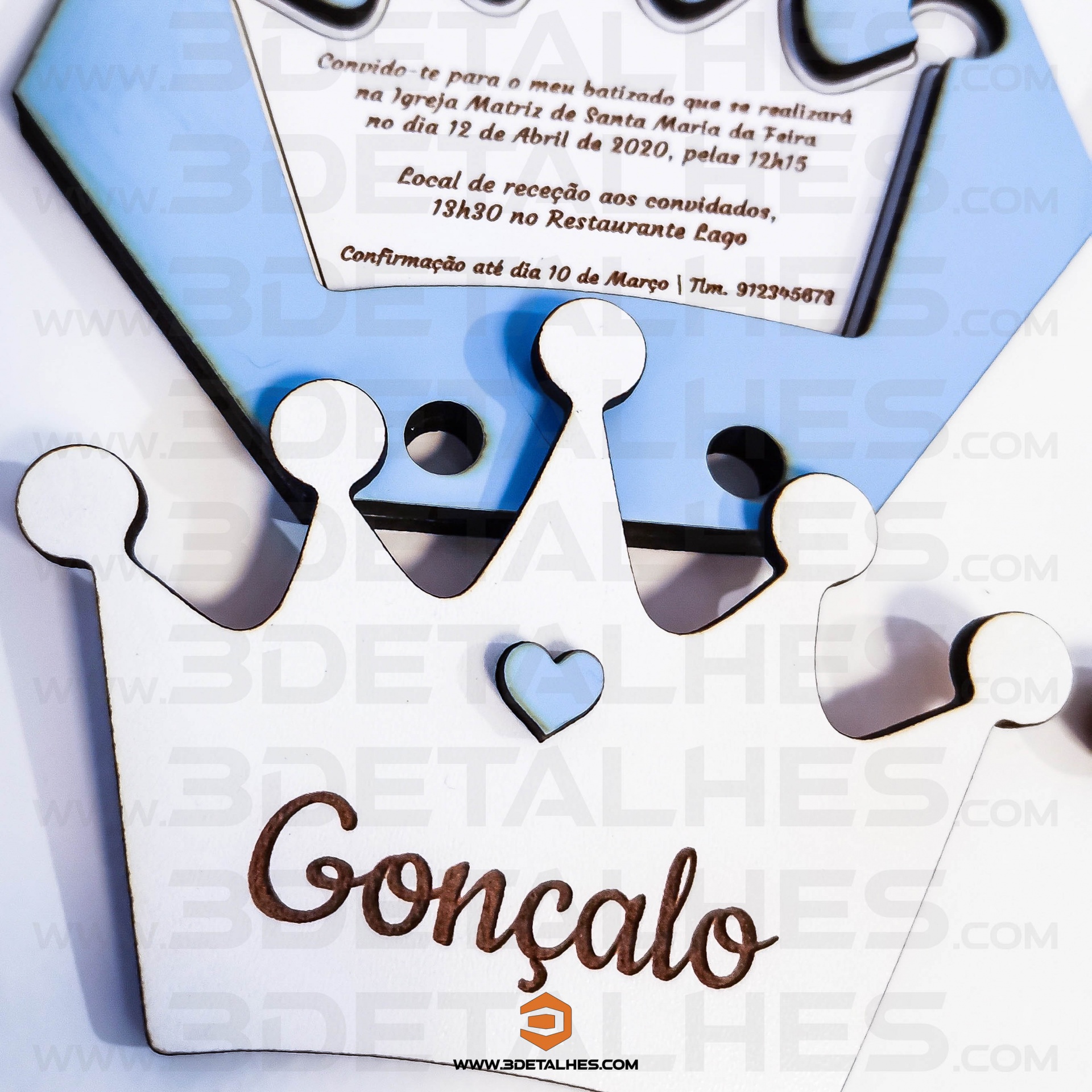 Convite/Lembrança Hexágono com Coroa