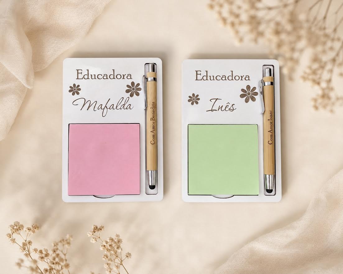 Conjunto Bloco de notas e Caneta