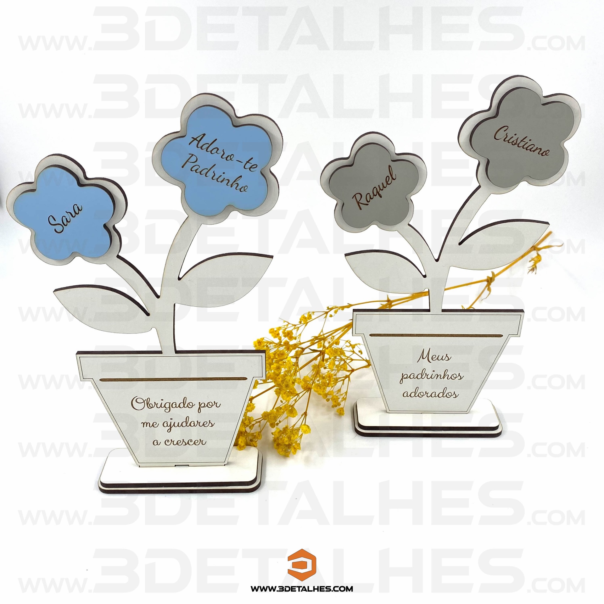 Lembrança Vaso com Flores/Corações