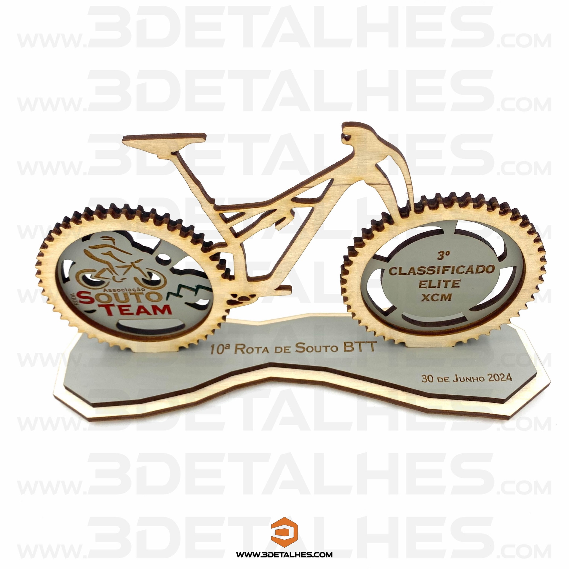 Troféu BTT - Contraplacado e Cinza