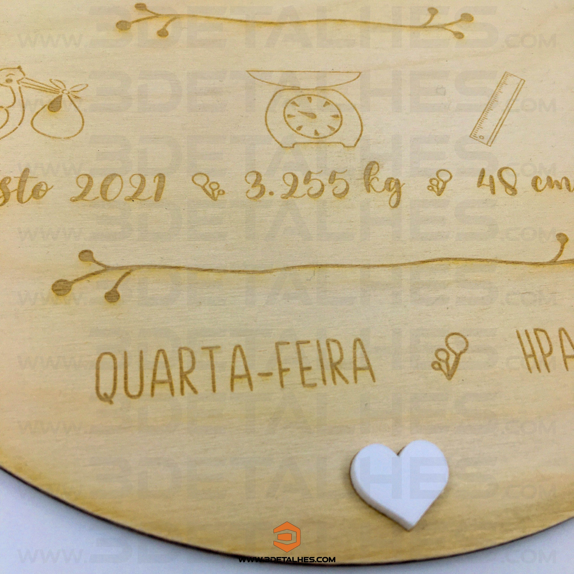 Placa Dados de Nascimento