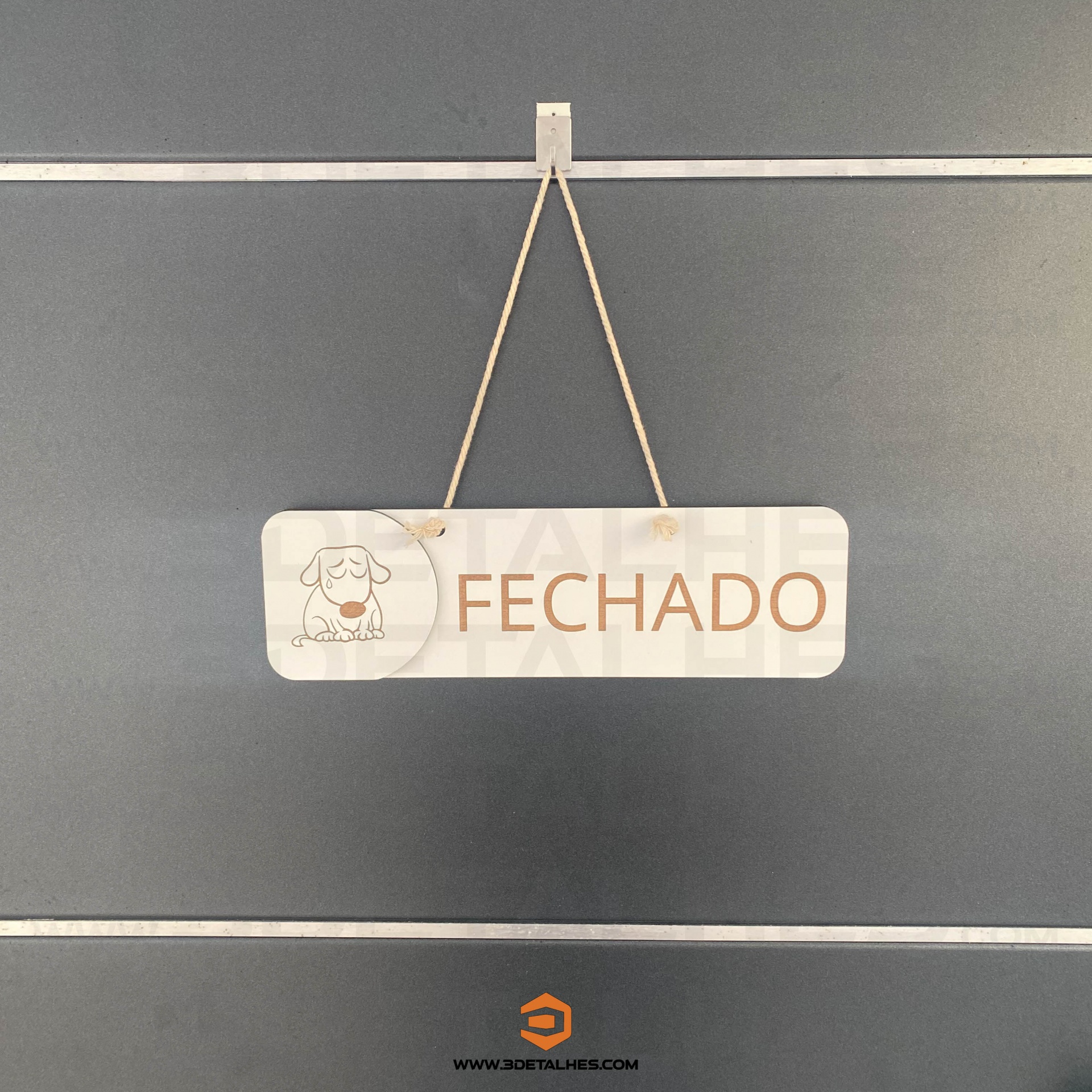 Placa de Sinalização Aberto/Fechado com imagem