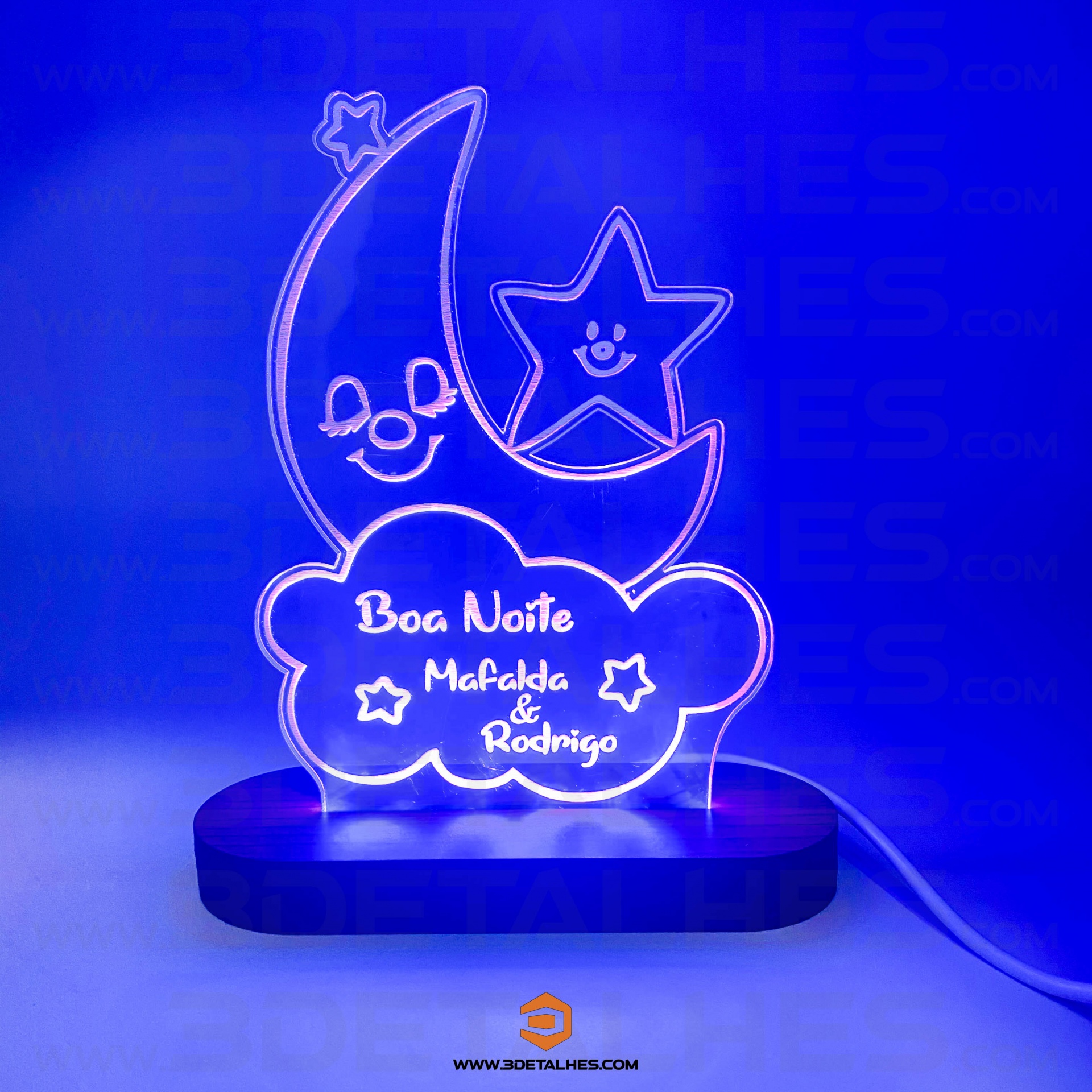 Candeeiro Led - Lua / Nuvem