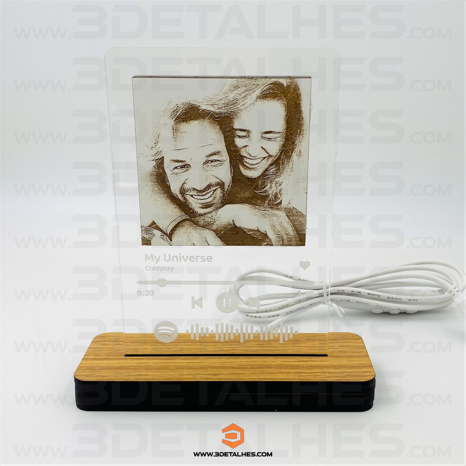 Candeeiro Led - Música Spotify e Fotografia