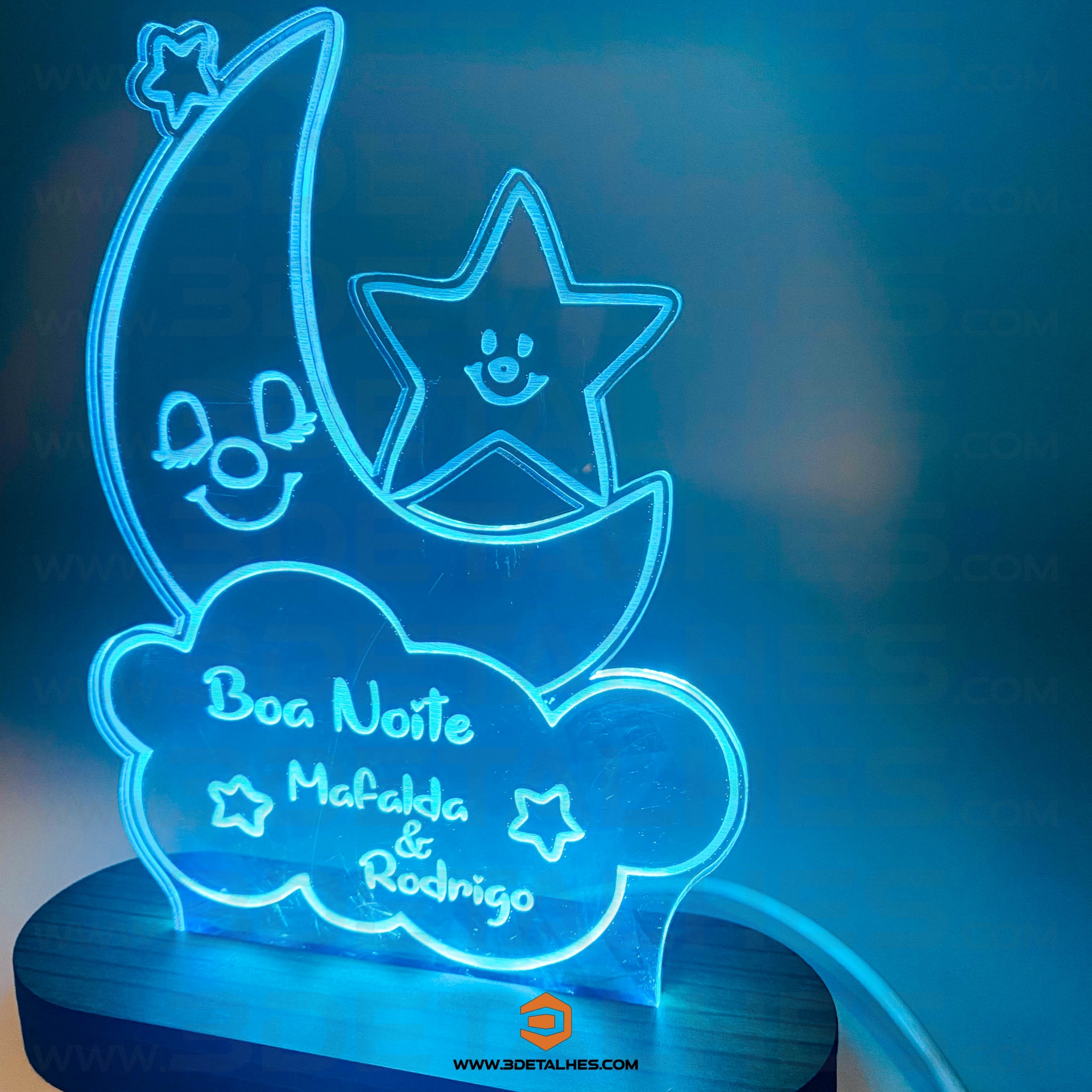 Candeeiro Led - Lua / Nuvem