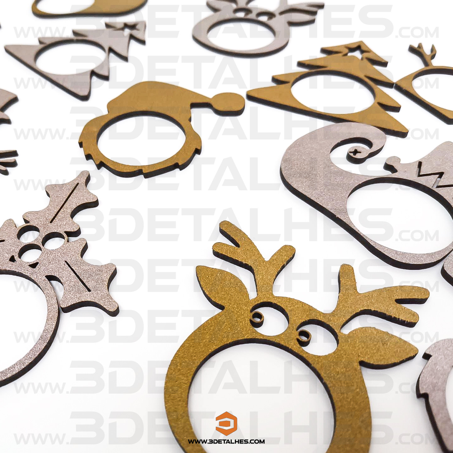 Conjunto Argolas para Guardanapos - Natal