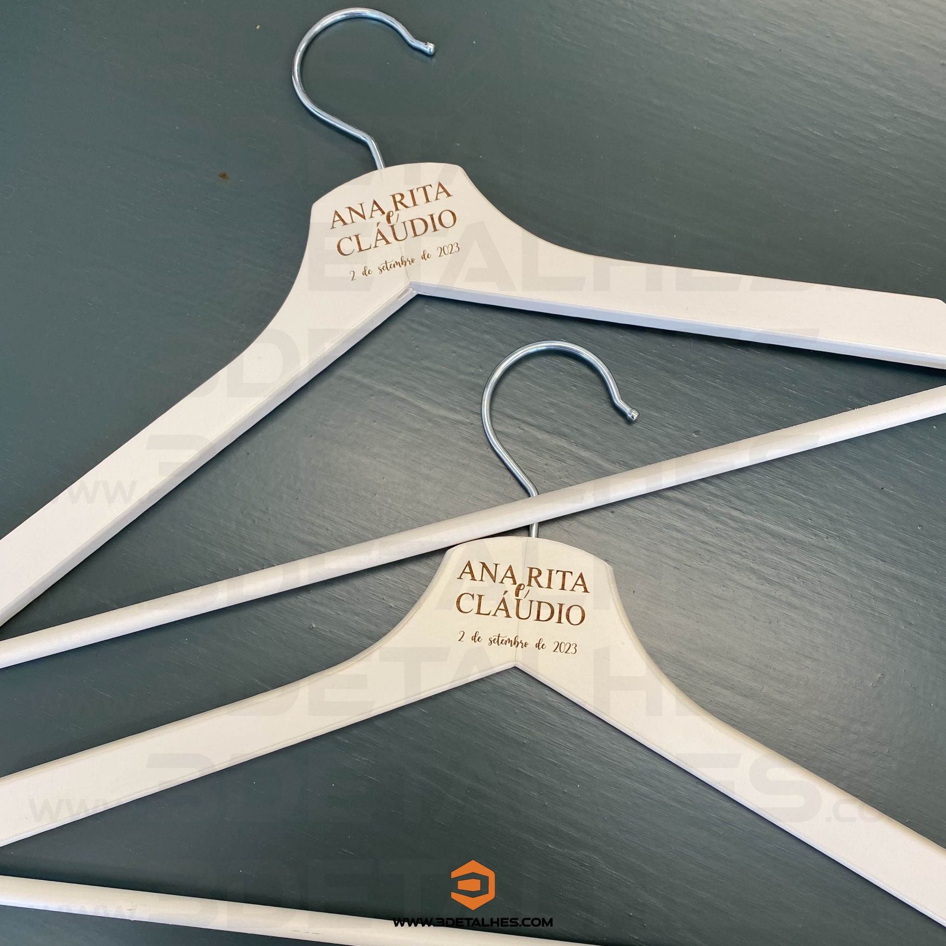 Conjunto de Cabide com gravação