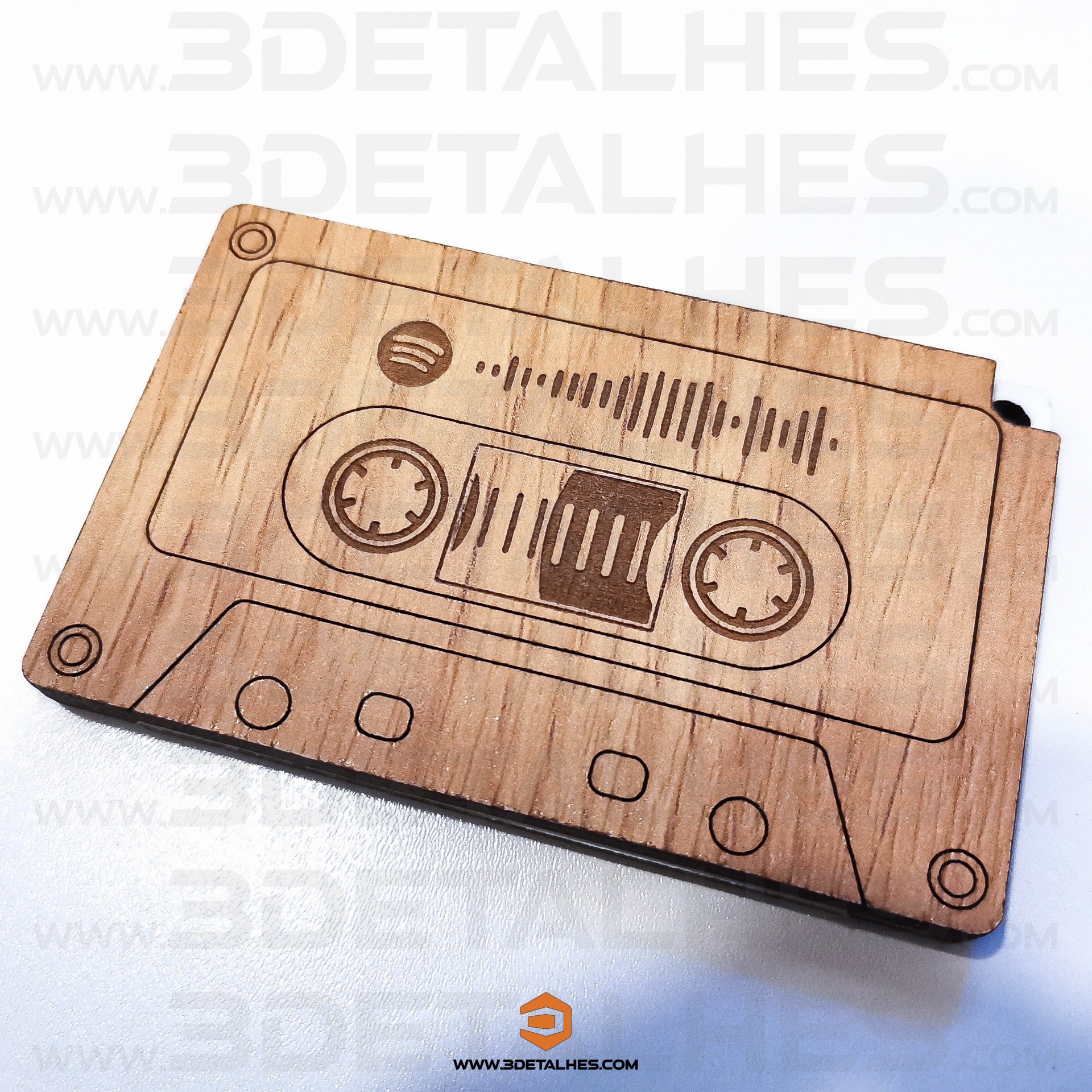 Porta Chave Cassete com Código Spotify