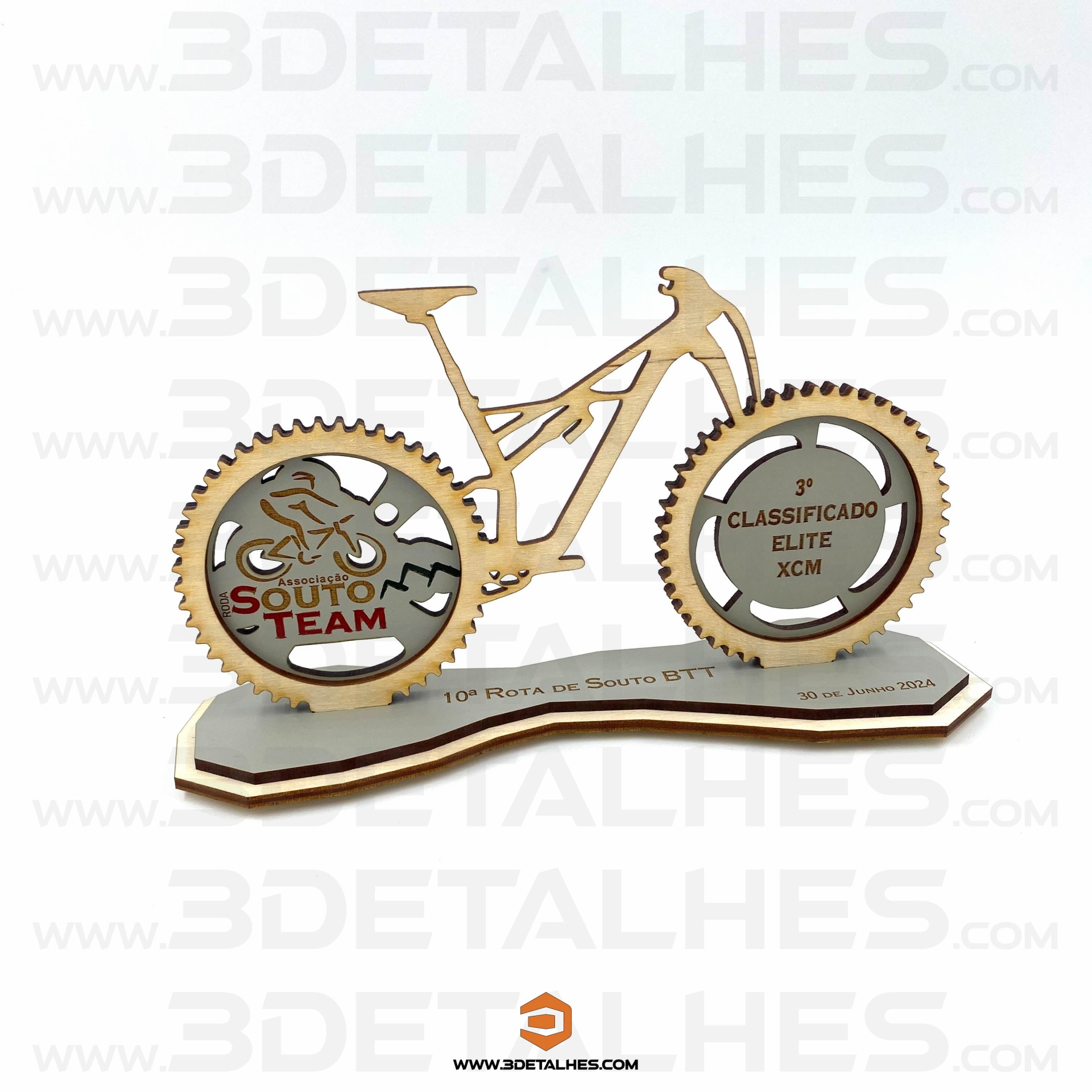 Troféu BTT - Contraplacado e Cinza