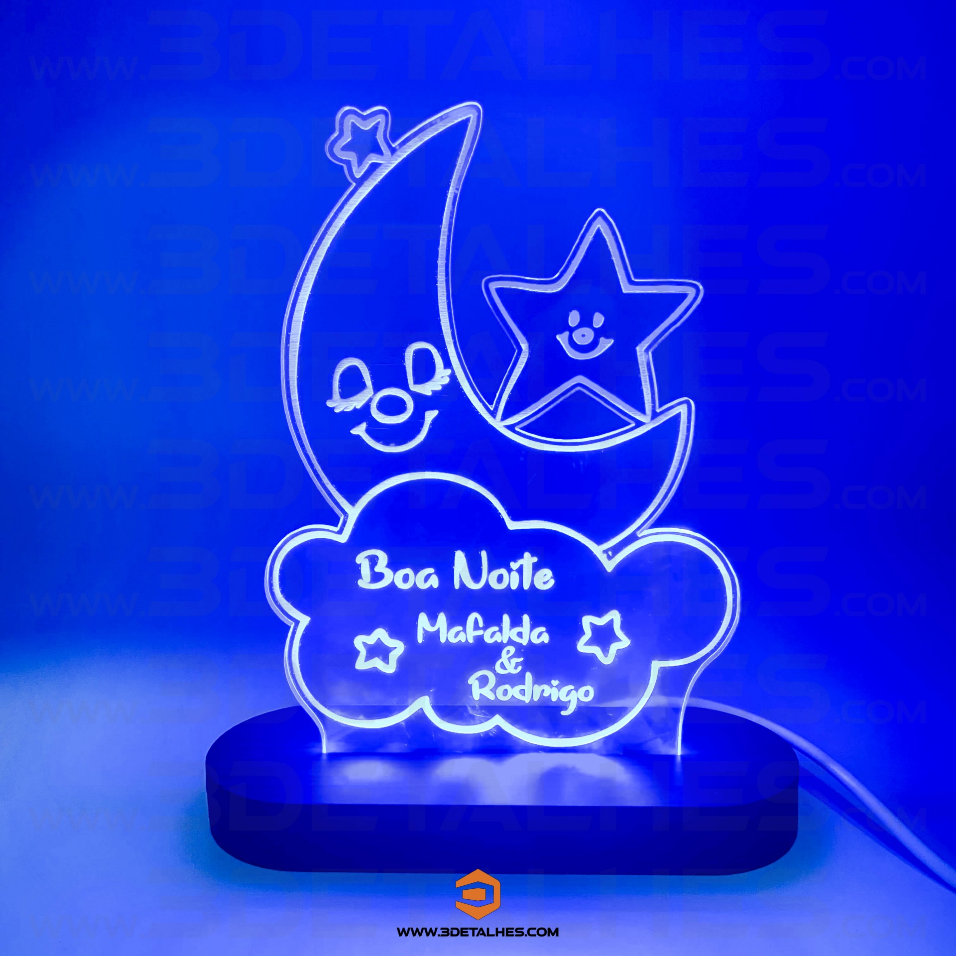 Candeeiro Led - Lua / Nuvem