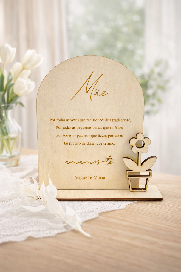 Peça Dedicatória Dia da Mãe