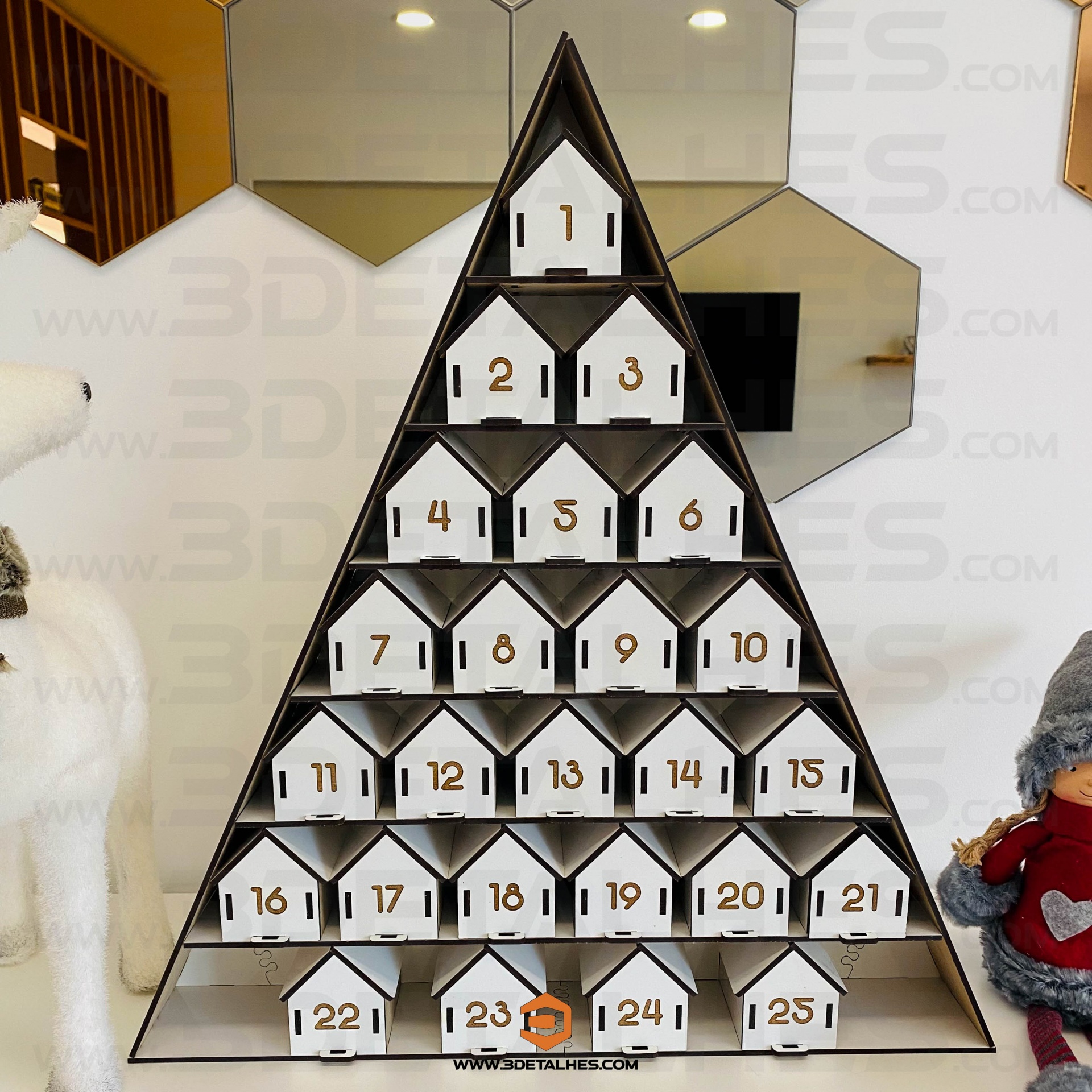 Calendário do Advento - Modelo Árvore