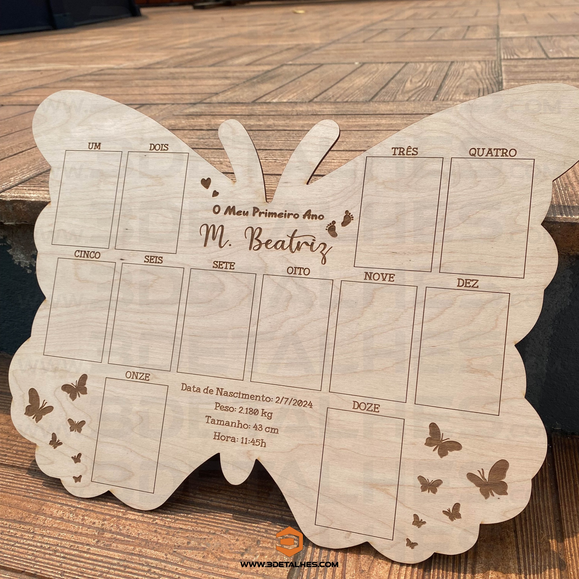 Placa de Nascimento - Borboleta 40cm