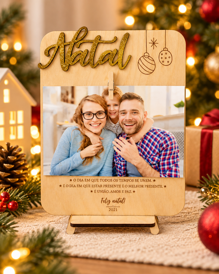 Placa de Natal com mensagem
