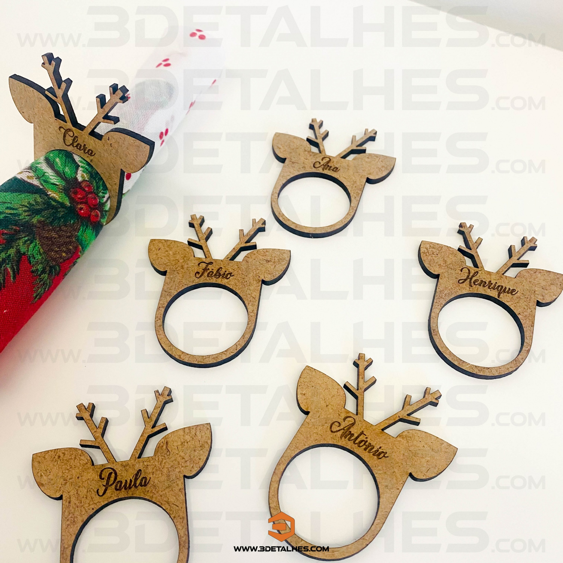 Conjunto Argolas para Guardanapos - Veado