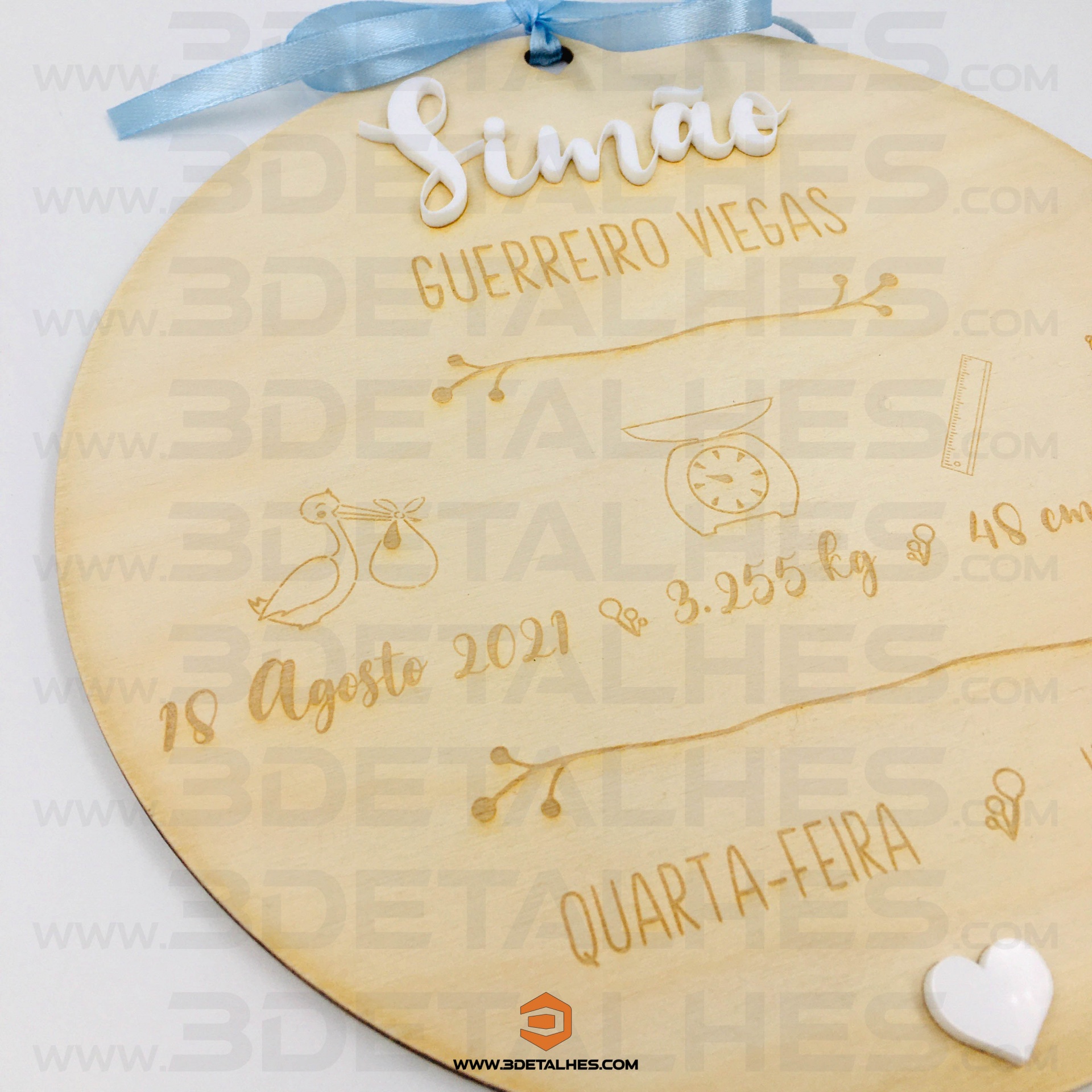 Placa Dados de Nascimento