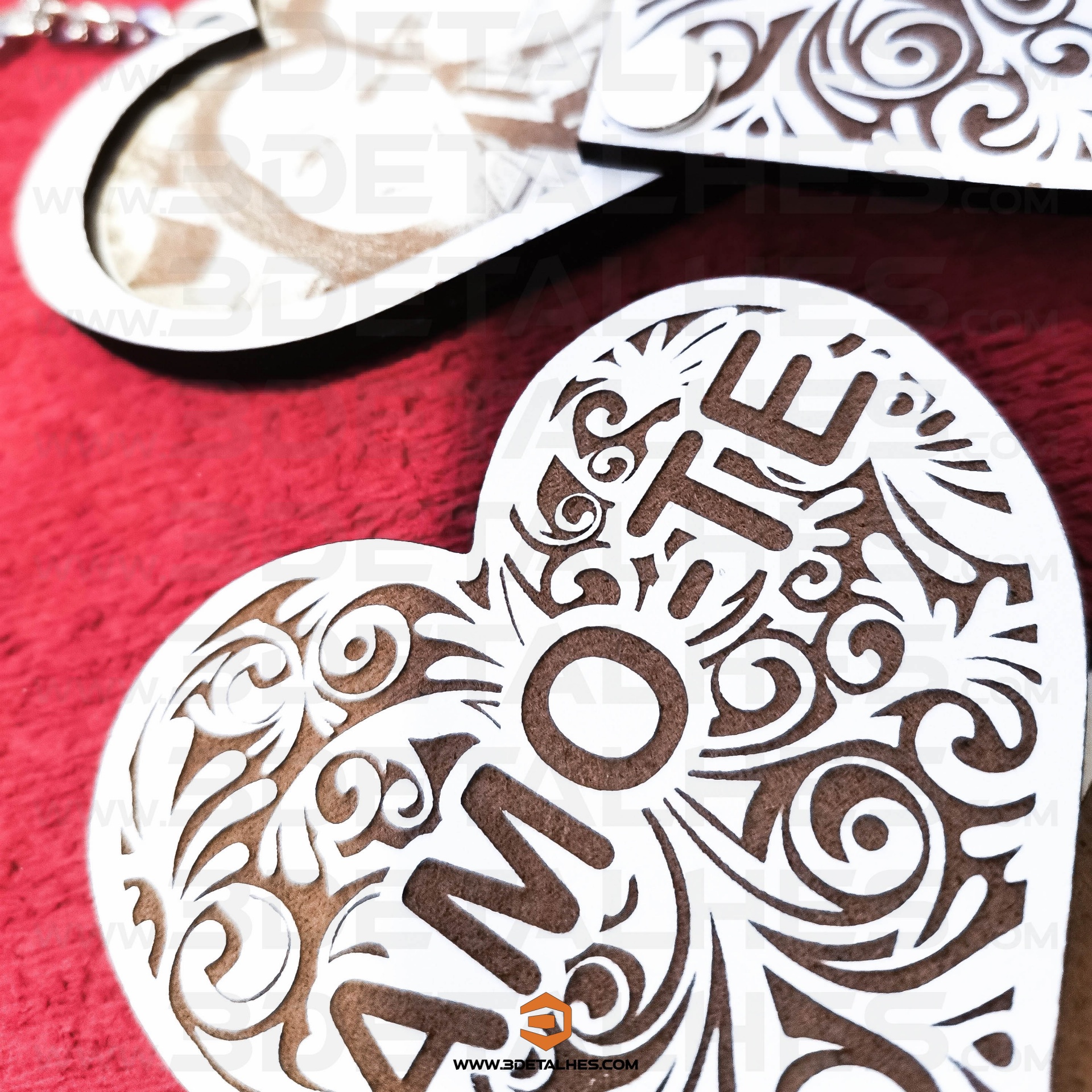 Porta Chave Coração com Foto gravada