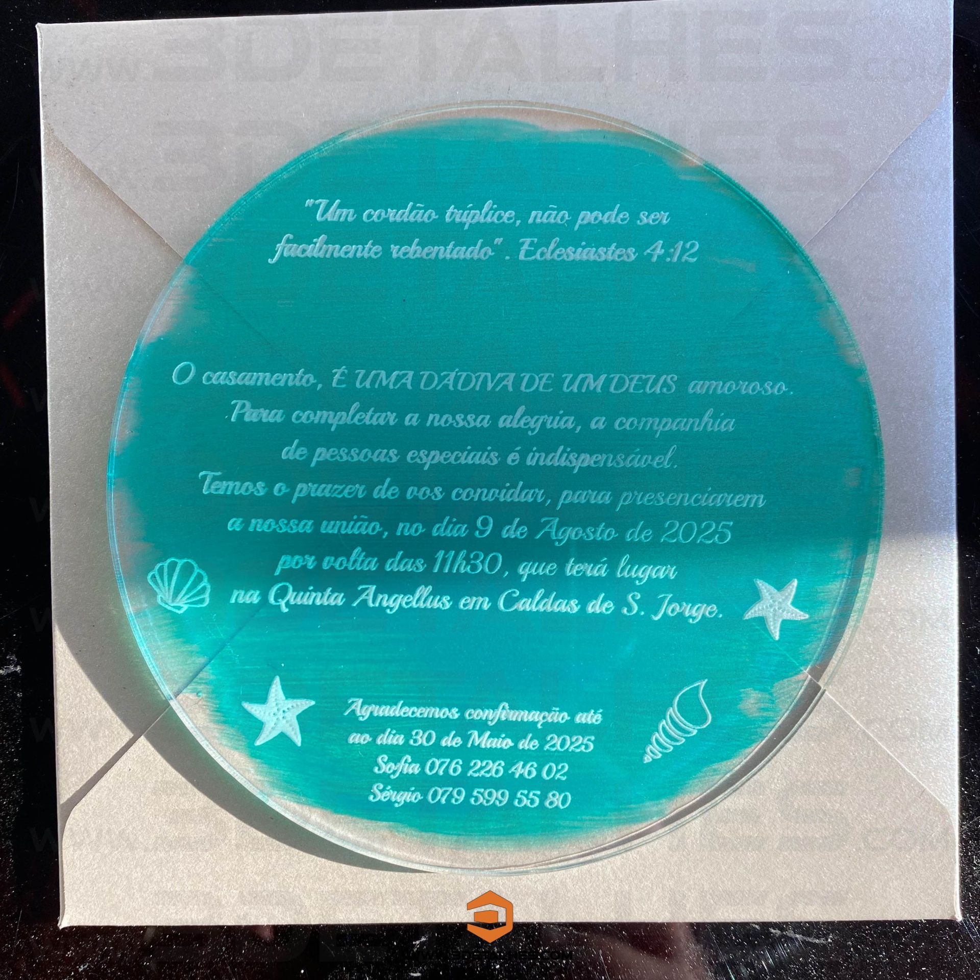 Convite Circular em Acrílico