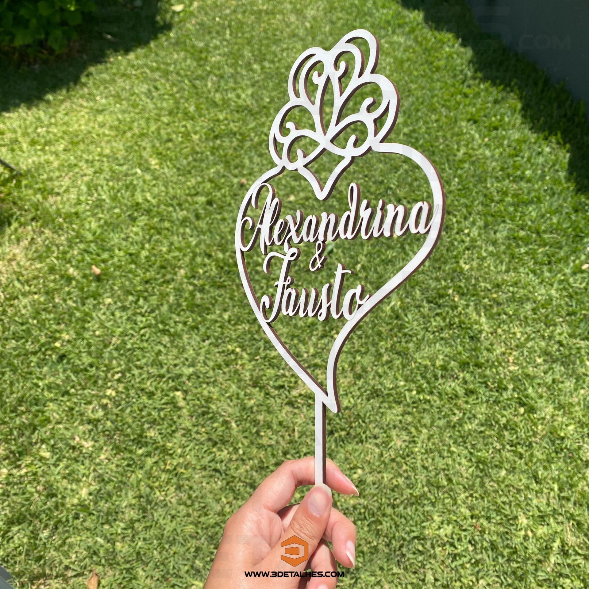 Topo de Bolo - Coração de Viana