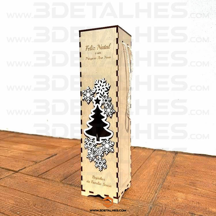 Caixa para Garrafa de Vinho - Natal