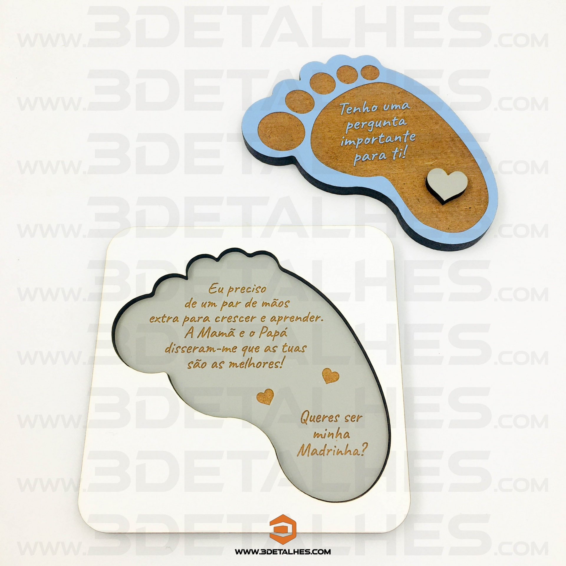 Convite Padrinhos - Pé de Bebé