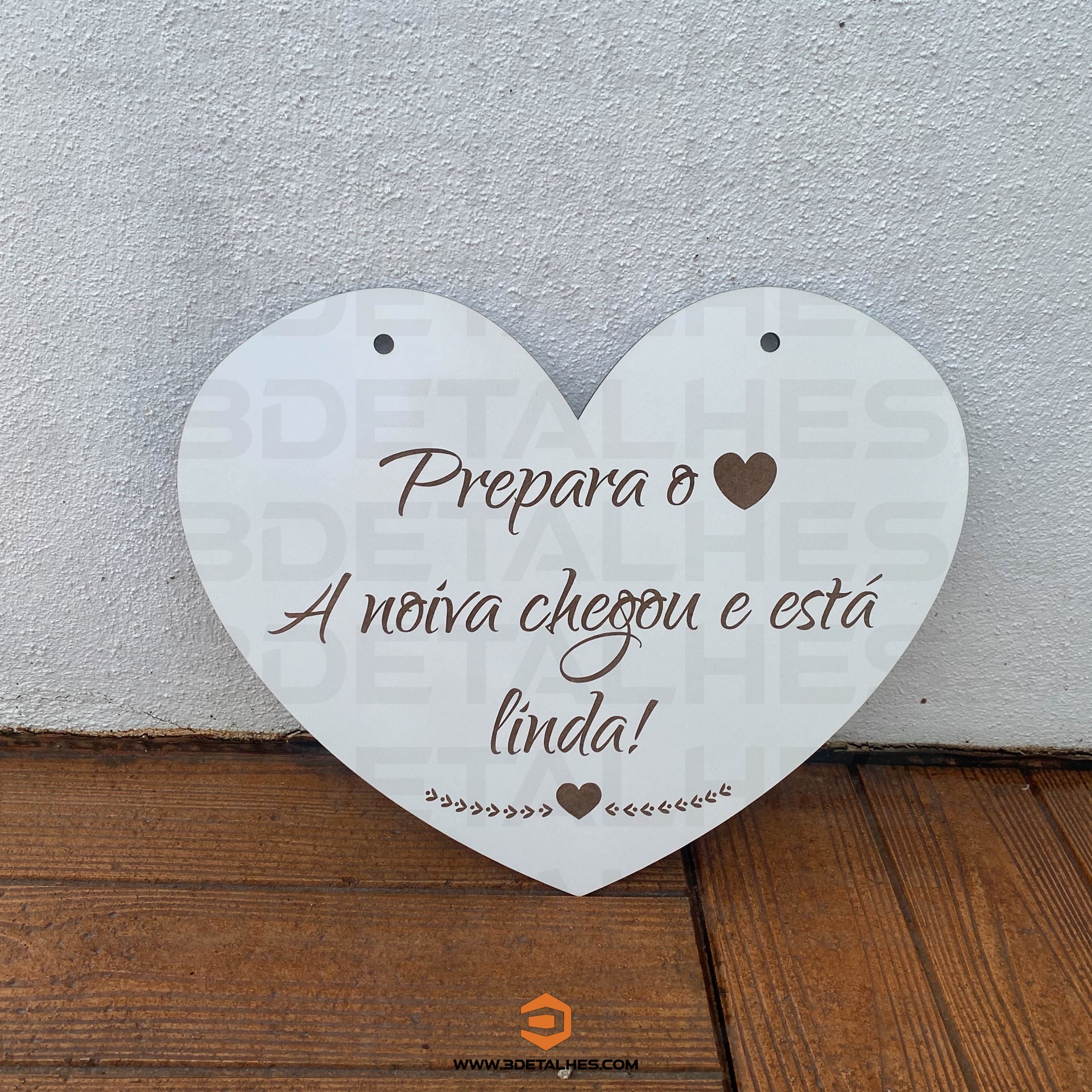Placa Entrada dos Noivos - Coração