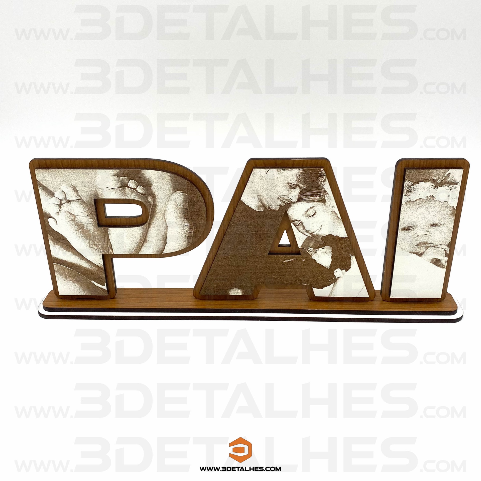 Peça PAI com Fotografias Gravadas