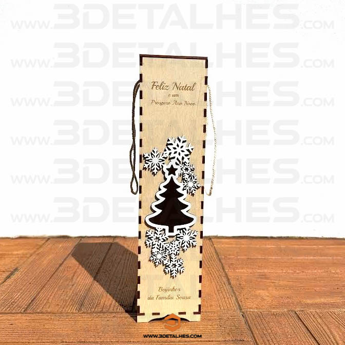 Caixa para Garrafa de Vinho - Natal