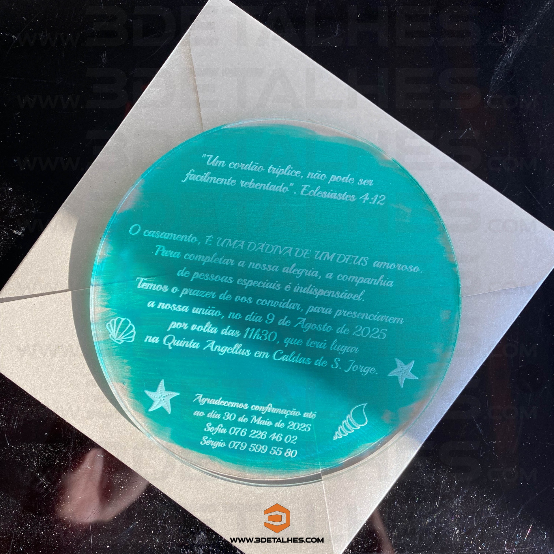 Convite Circular em Acrílico