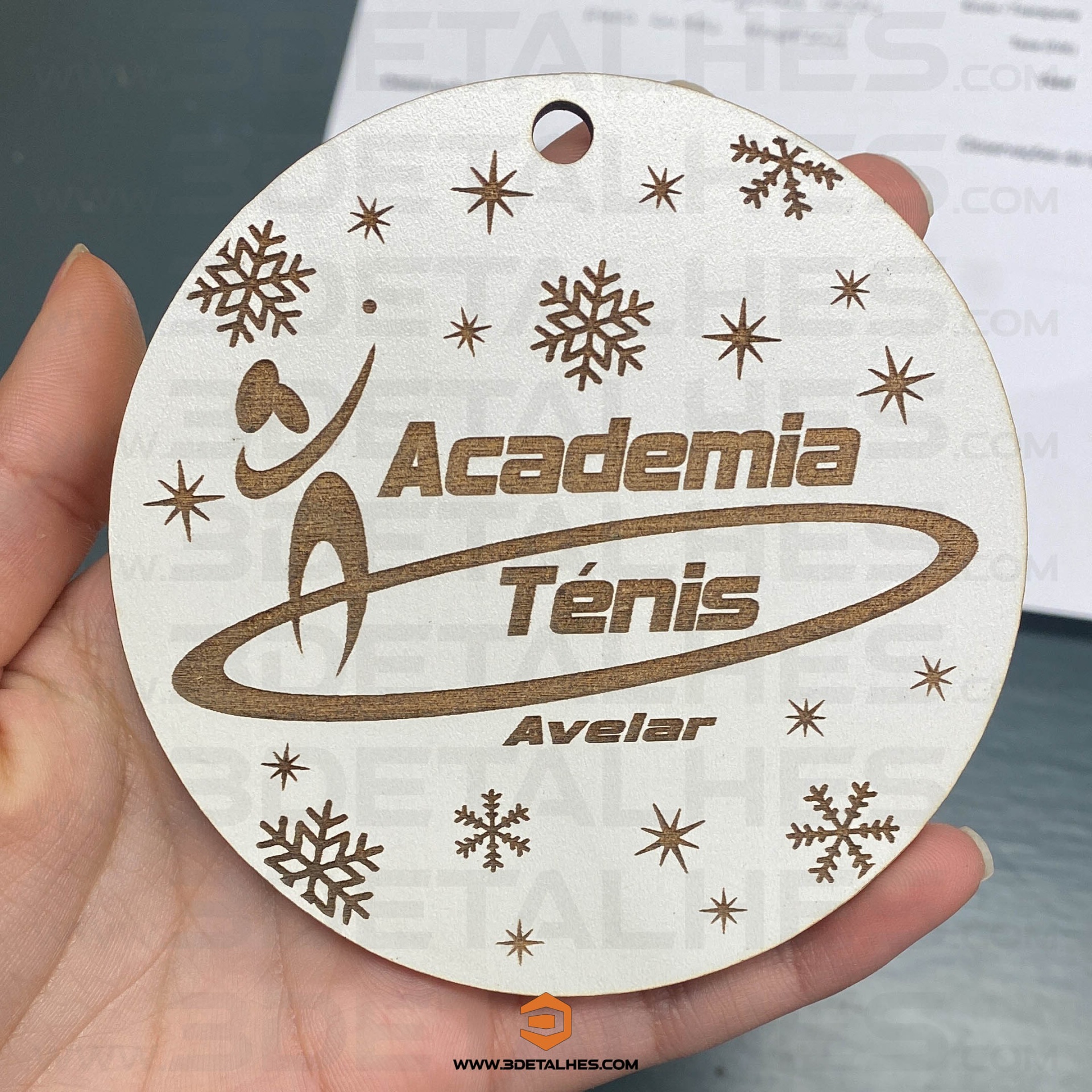 Bola de Natal com Logótipo e Flocos de Neve