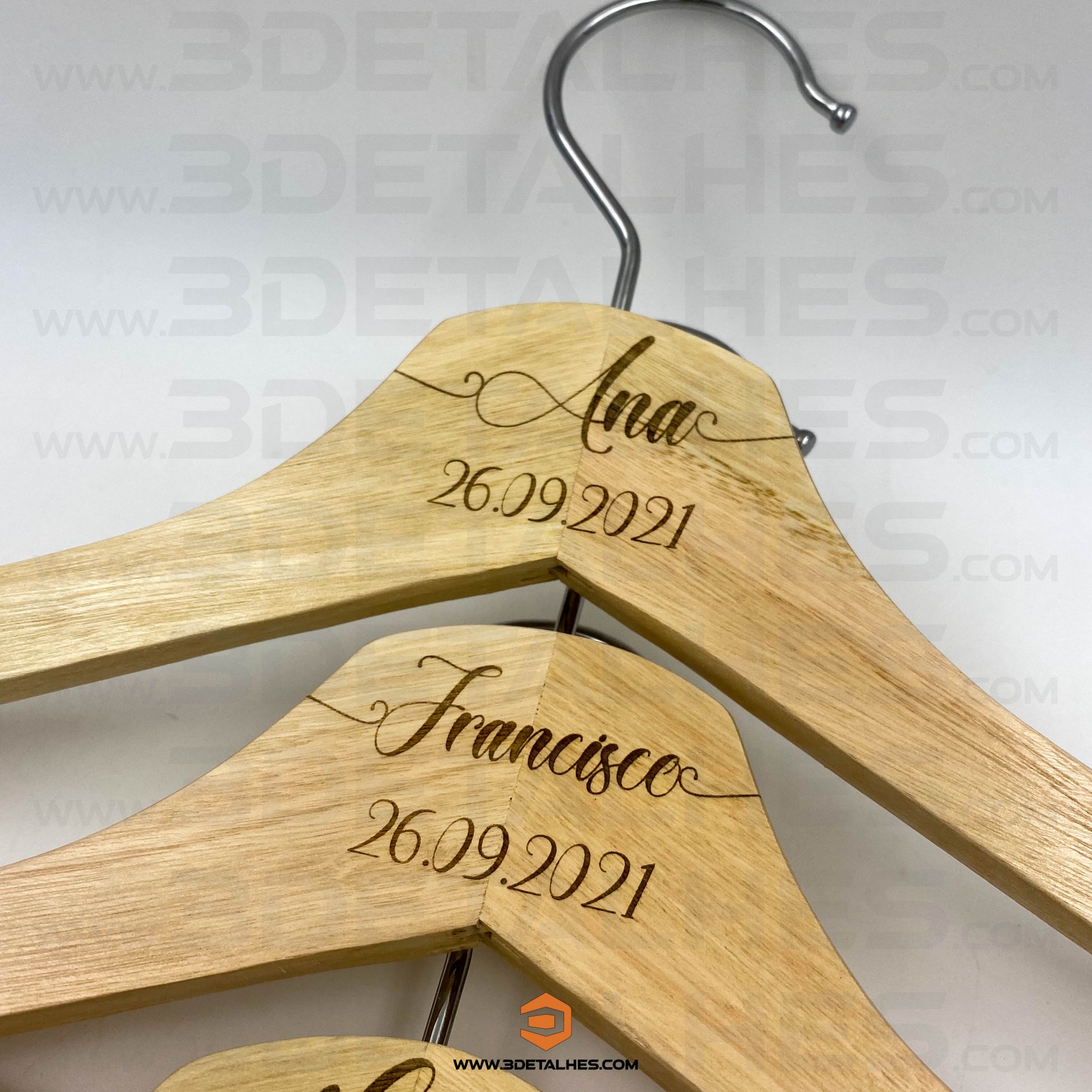 Conjunto de Cabide com gravação