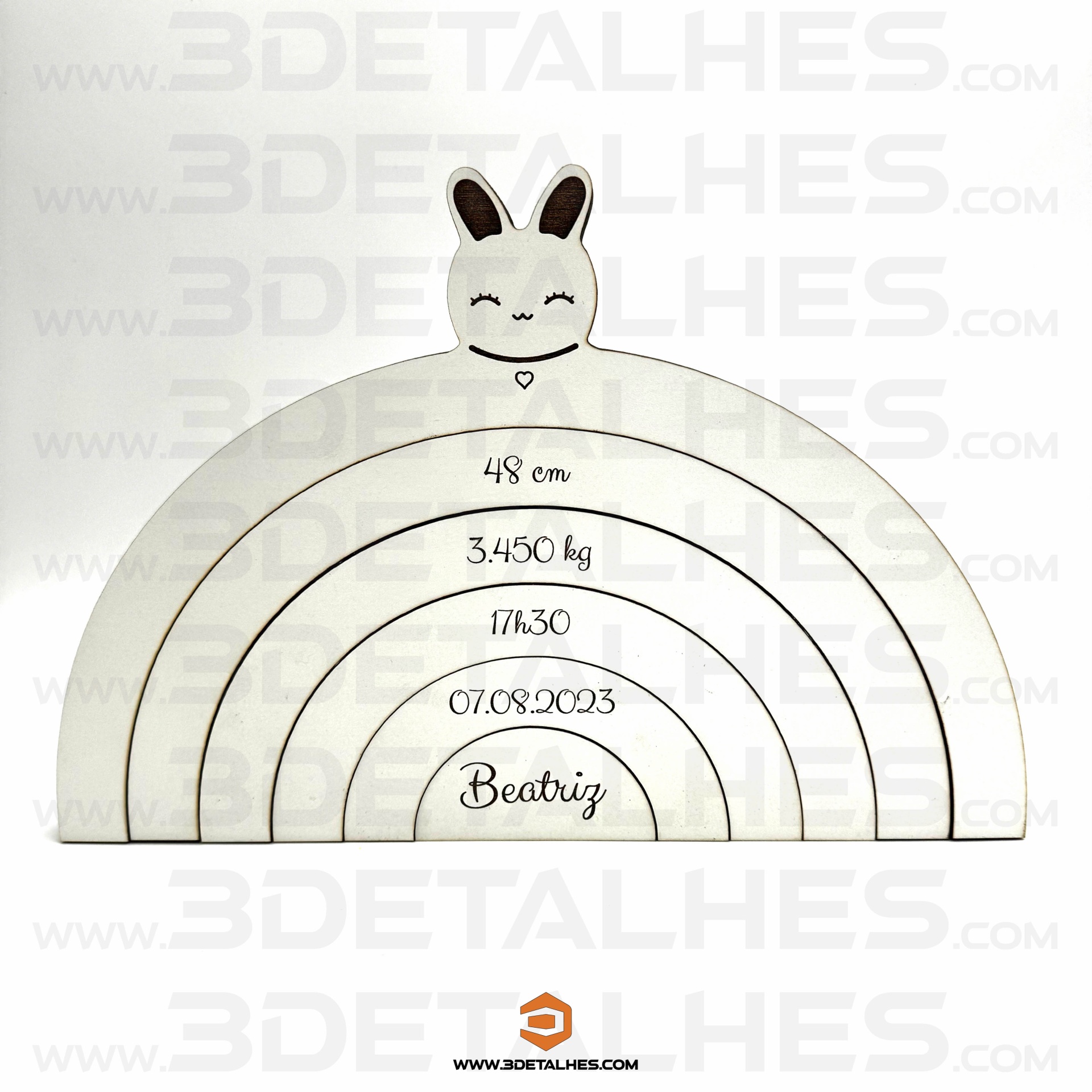 Arco-Íris Coelho com Dados de Nascimento