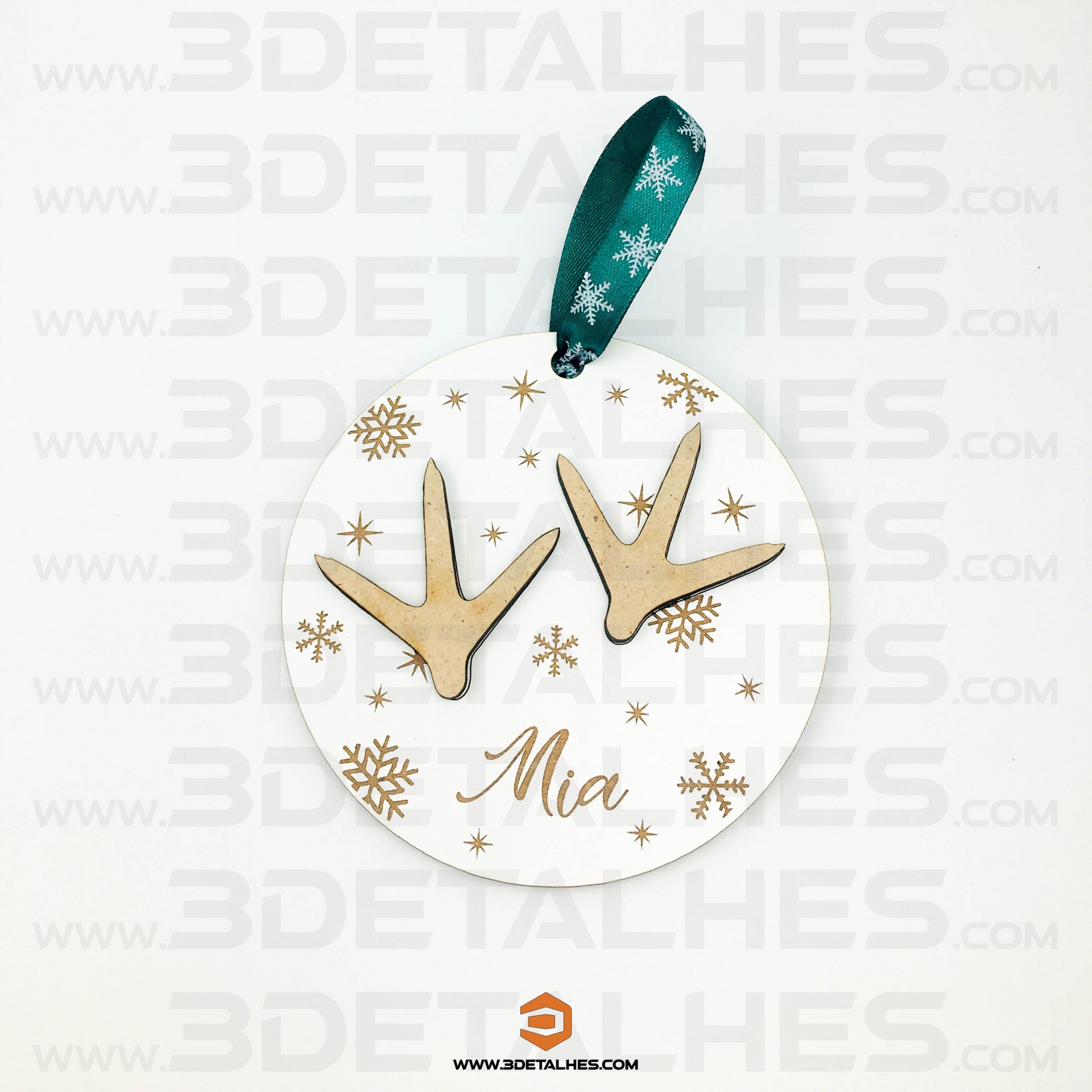 Bola de Natal com Patinha e Nome